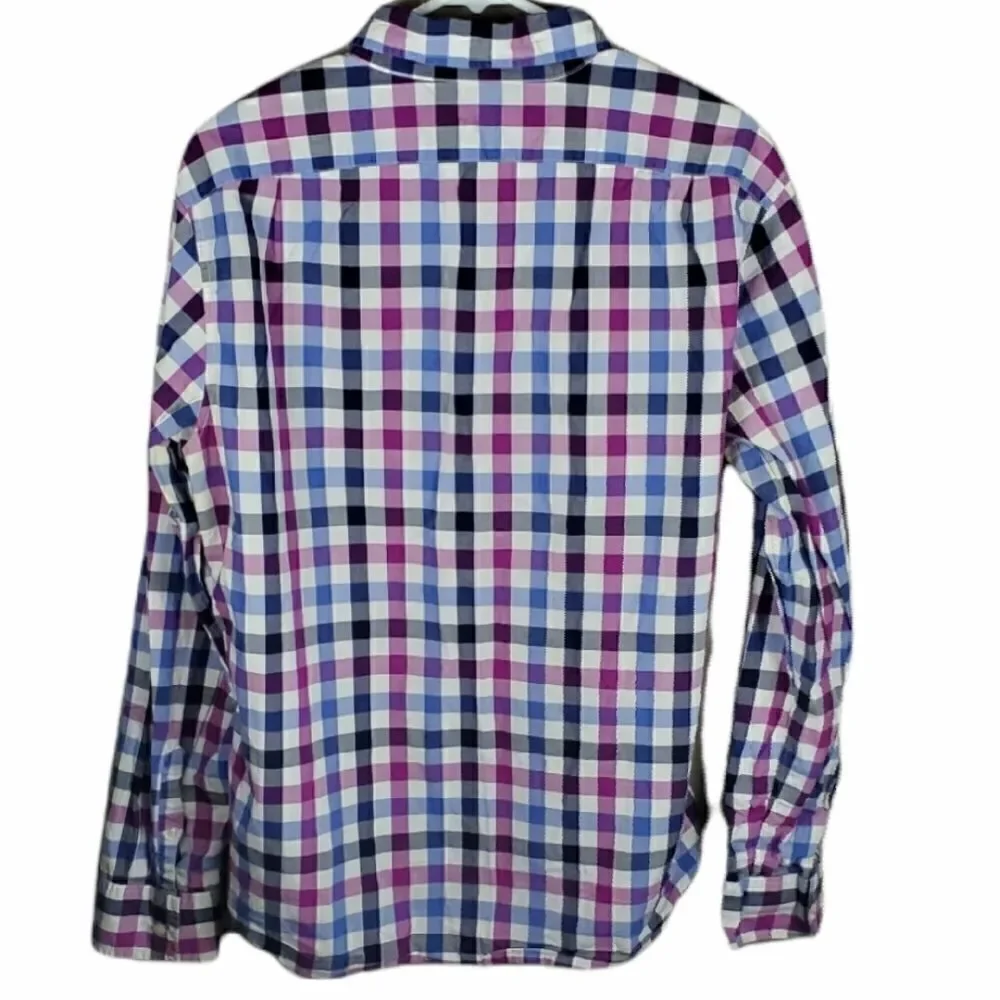 J.Crew Purple & Blue Checked Slim Fit Dress Shirt